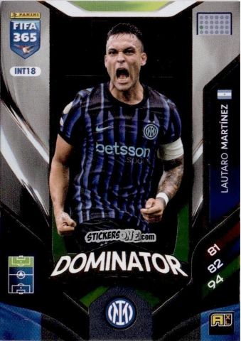 Cromo Lautaro Martínez - Fifa 365: 2025-2026. Adrenalyn Xl n. INT18 - Panini
