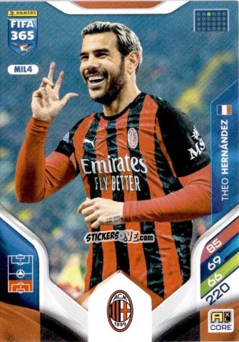 Sticker Theo Hernández - Fifa 365: 2025-2026. Adrenalyn Xl n. MIL4 - Panini