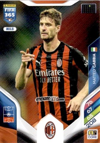 Cromo Matteo Gabbia - Fifa 365: 2025-2026. Adrenalyn Xl n. MIL8 - Panini