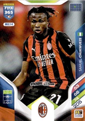 Cromo Samuel Chukwueze - Fifa 365: 2025-2026. Adrenalyn Xl n. MIL14 - Panini