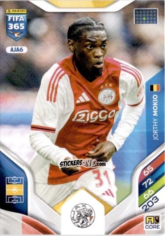 Figurina Jorthy Mokio - Fifa 365: 2025-2026. Adrenalyn Xl n. AJA6 - Panini