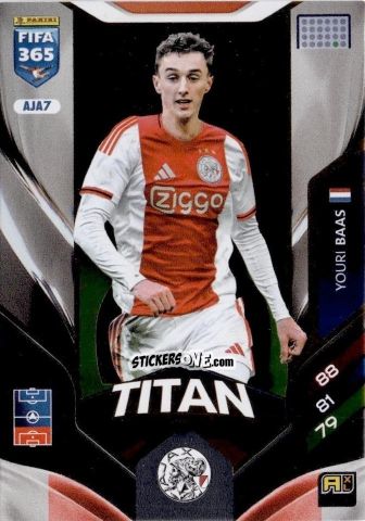 Cromo Youri Baas - Fifa 365: 2025-2026. Adrenalyn Xl n. AJA7 - Panini