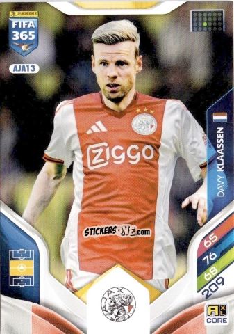 Cromo Davy Klaassen - Fifa 365: 2025-2026. Adrenalyn Xl n. AJA13 - Panini
