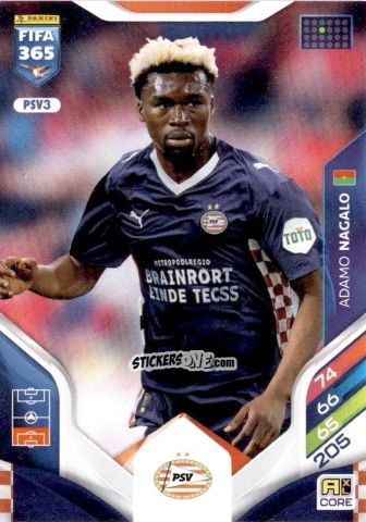 Sticker Adamo Nagalo - Fifa 365: 2025-2026. Adrenalyn Xl n. PSV3 - Panini