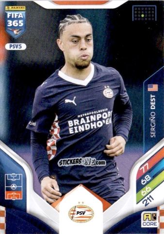 Figurina Sergiño Dest - Fifa 365: 2025-2026. Adrenalyn Xl n. PSV5 - Panini
