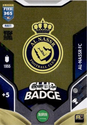 Sticker Club Badge - Fifa 365: 2025-2026. Adrenalyn Xl n. NAS1 - Panini