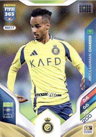 Figurina Abdul Rahman Ghareeb - Fifa 365: 2025-2026. Adrenalyn Xl n. NAS17 - Panini