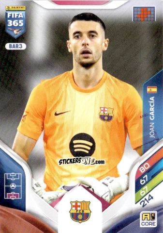Cromo Joan García - Fifa 365: 2025-2026. Adrenalyn Xl n. BAR3 - Panini