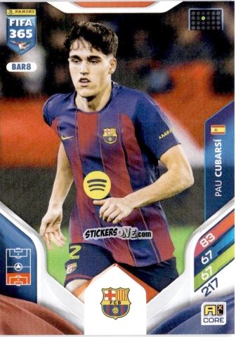Cromo Pau Cubarsí - Fifa 365: 2025-2026. Adrenalyn Xl n. BAR8 - Panini