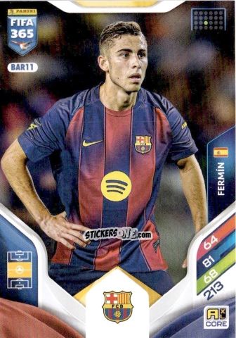Sticker Fermín - Fifa 365: 2025-2026. Adrenalyn Xl n. BAR11 - Panini