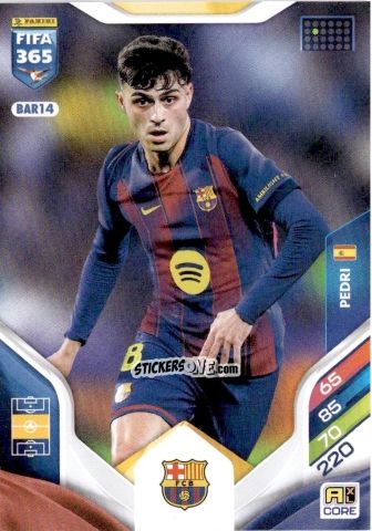 Cromo Pedri - Fifa 365: 2025-2026. Adrenalyn Xl n. BAR14 - Panini