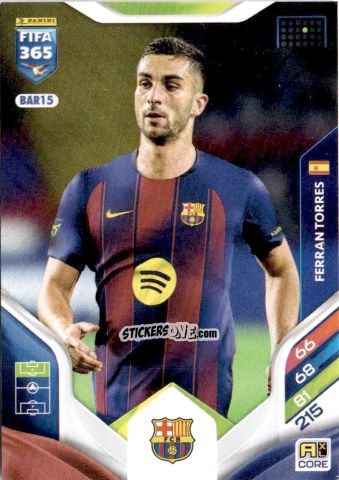 Cromo Ferran Torres - Fifa 365: 2025-2026. Adrenalyn Xl n. BAR15 - Panini