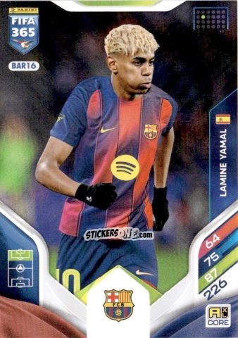 Cromo Lamine Yamal - Fifa 365: 2025-2026. Adrenalyn Xl n. BAR16 - Panini