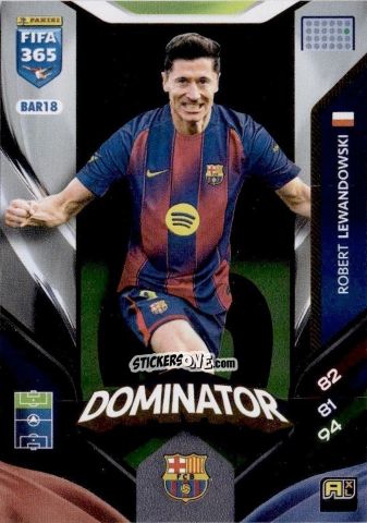 Sticker Robert Lewandowski - Fifa 365: 2025-2026. Adrenalyn Xl n. BAR18 - Panini