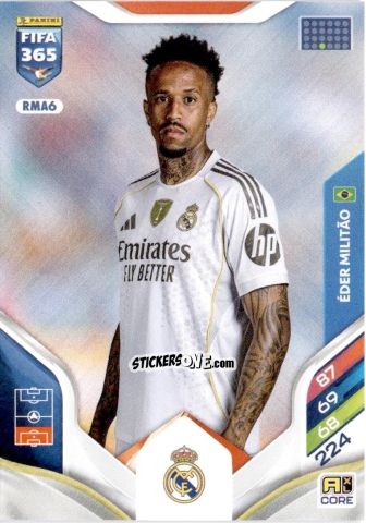 Sticker Éder Militão - Fifa 365: 2025-2026. Adrenalyn Xl n. RMA6 - Panini