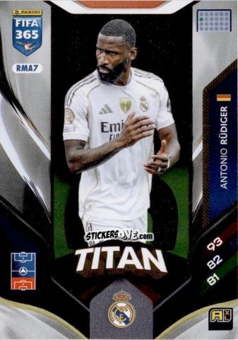 Figurina Antonio Rüdiger - Fifa 365: 2025-2026. Adrenalyn Xl n. RMA7 - Panini