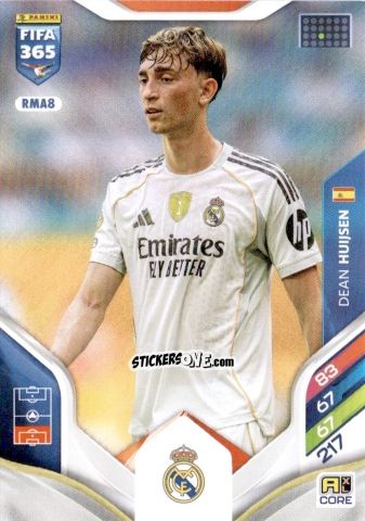 Cromo Dean Huijsen - Fifa 365: 2025-2026. Adrenalyn Xl n. RMA8 - Panini