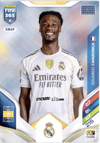 Cromo Eduardo Camavinga - Fifa 365: 2025-2026. Adrenalyn Xl n. RMA9 - Panini