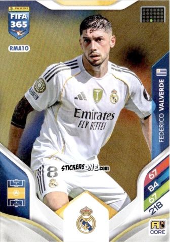 Cromo Federico Valverde - Fifa 365: 2025-2026. Adrenalyn Xl n. RMA10 - Panini