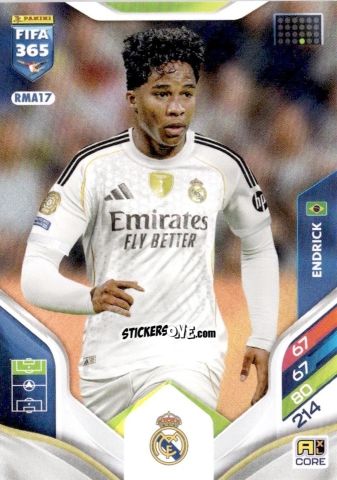Cromo Endrick - Fifa 365: 2025-2026. Adrenalyn Xl n. RMA17 - Panini