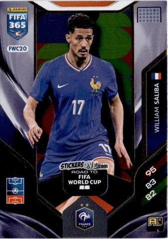 Figurina William Saliba - Fifa 365: 2025-2026. Adrenalyn Xl n. FWC20 - Panini