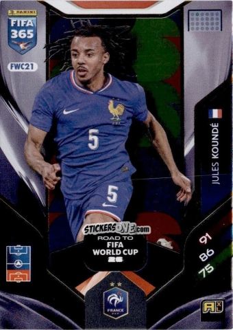 Figurina Jules Koundé - Fifa 365: 2025-2026. Adrenalyn Xl n. FWC21 - Panini