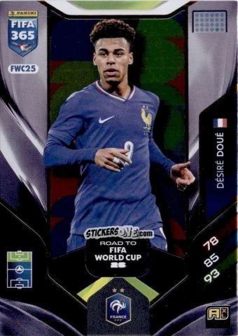 Figurina Désiré Doué - Fifa 365: 2025-2026. Adrenalyn Xl n. FWC25 - Panini