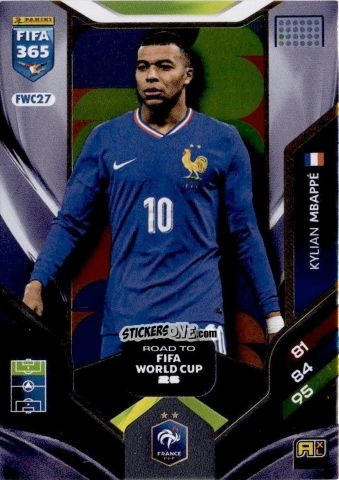 Figurina Kylian Mbappé - Fifa 365: 2025-2026. Adrenalyn Xl n. FWC27 - Panini
