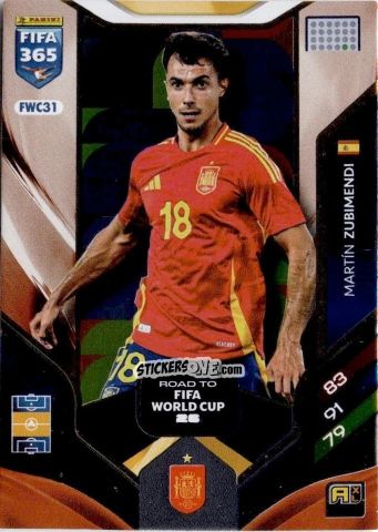 Cromo Martin Zubimendi - Fifa 365: 2025-2026. Adrenalyn Xl n. FWC31 - Panini