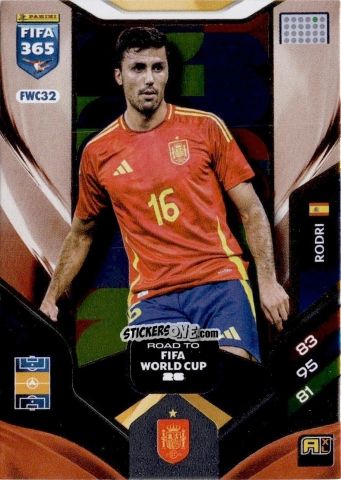 Cromo Rodri - Fifa 365: 2025-2026. Adrenalyn Xl n. FWC32 - Panini