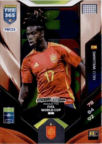 Figurina Nico Williams - Fifa 365: 2025-2026. Adrenalyn Xl n. FWC35 - Panini