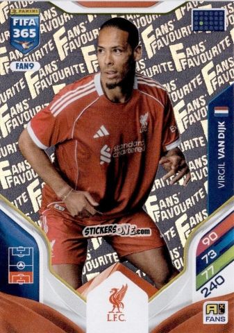 Sticker Virgil van Dijk - Fifa 365: 2025-2026. Adrenalyn Xl n. FAN9 - Panini