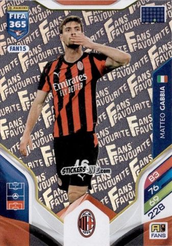 Cromo Matteo Gabbia - Fifa 365: 2025-2026. Adrenalyn Xl n. FAN15 - Panini