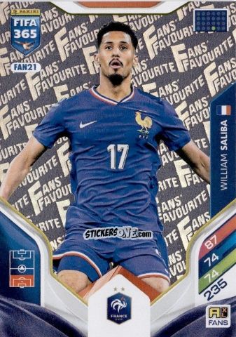 Figurina William Saliba - Fifa 365: 2025-2026. Adrenalyn Xl n. FAN21 - Panini