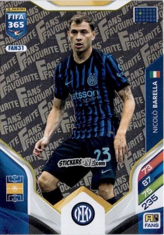 Cromo Nicoló Barella - Fifa 365: 2025-2026. Adrenalyn Xl n. FAN31 - Panini