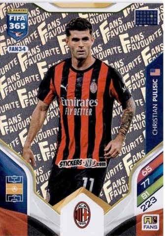 Cromo Christian Pulisic - Fifa 365: 2025-2026. Adrenalyn Xl n. FAN34 - Panini