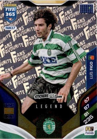 Figurina Luis Figo - Fifa 365: 2025-2026. Adrenalyn Xl n. FAN37 - Panini