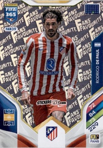 Figurina Rodrigo De Paul - Fifa 365: 2025-2026. Adrenalyn Xl n. FAN39 - Panini