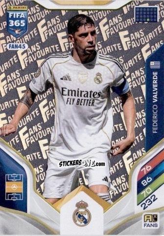 Cromo Federico Valverde - Fifa 365: 2025-2026. Adrenalyn Xl n. FAN45 - Panini