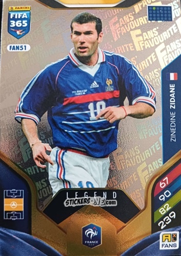 Sticker Zinedine Zidane - FIFA 365: 2025-2026. Adrenalyn XL
 n. FAN51 - Panini