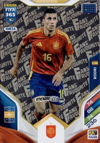 Cromo Rodri - Fifa 365: 2025-2026. Adrenalyn Xl n. FAN56 - Panini