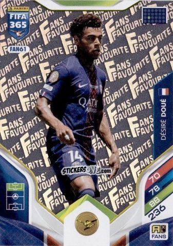 Figurina Désiré Doué - Fifa 365: 2025-2026. Adrenalyn Xl n. FAN61 - Panini