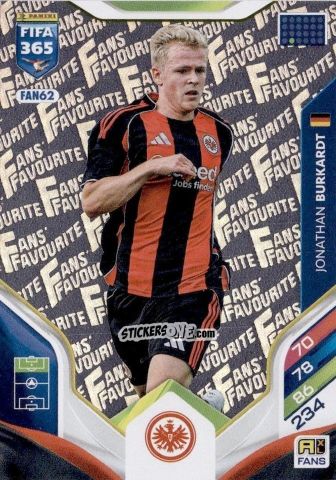 Figurina Jonathan Burkardt - Fifa 365: 2025-2026. Adrenalyn Xl n. FAN62 - Panini