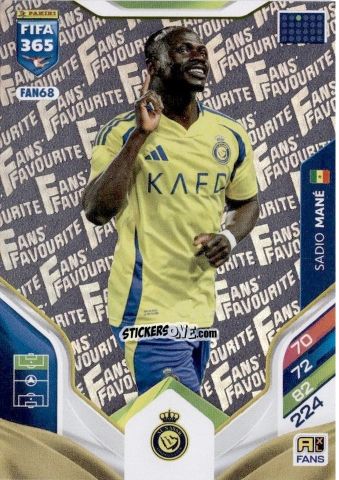 Figurina Sadio Mané - Fifa 365: 2025-2026. Adrenalyn Xl n. FAN68 - Panini