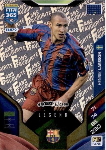 Cromo Henrik Larsson - Fifa 365: 2025-2026. Adrenalyn Xl n. FAN72 - Panini