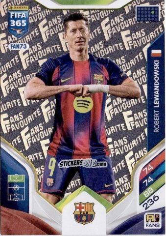 Sticker Robert Lewandowski - Fifa 365: 2025-2026. Adrenalyn Xl n. FAN73 - Panini