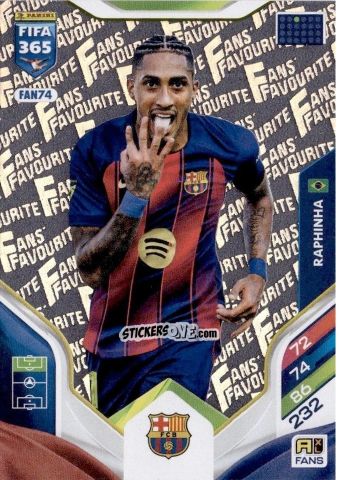 Cromo Raphinha - Fifa 365: 2025-2026. Adrenalyn Xl n. FAN74 - Panini