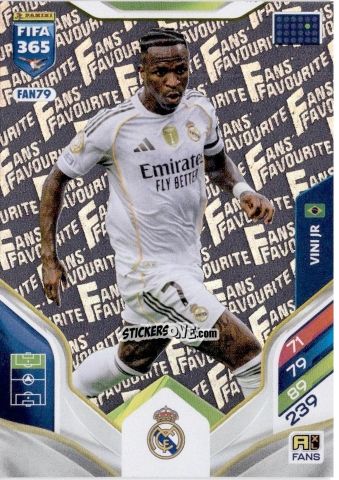 Cromo Vinicius Jr. - Fifa 365: 2025-2026. Adrenalyn Xl n. FAN79 - Panini