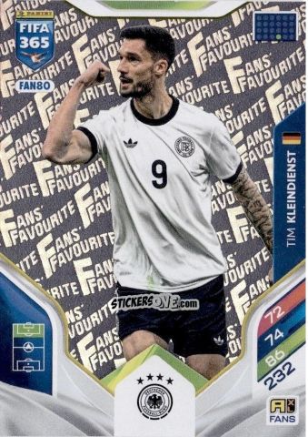 Figurina Tim Kleindienst - Fifa 365: 2025-2026. Adrenalyn Xl n. FAN80 - Panini
