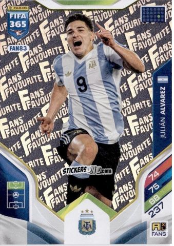 Sticker Julián Álvarez - Fifa 365: 2025-2026. Adrenalyn Xl n. FAN83 - Panini